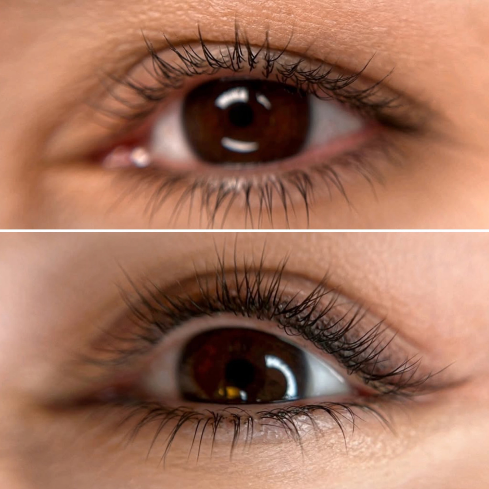 Før og efter eyeliner eller vippefortætning — case 3