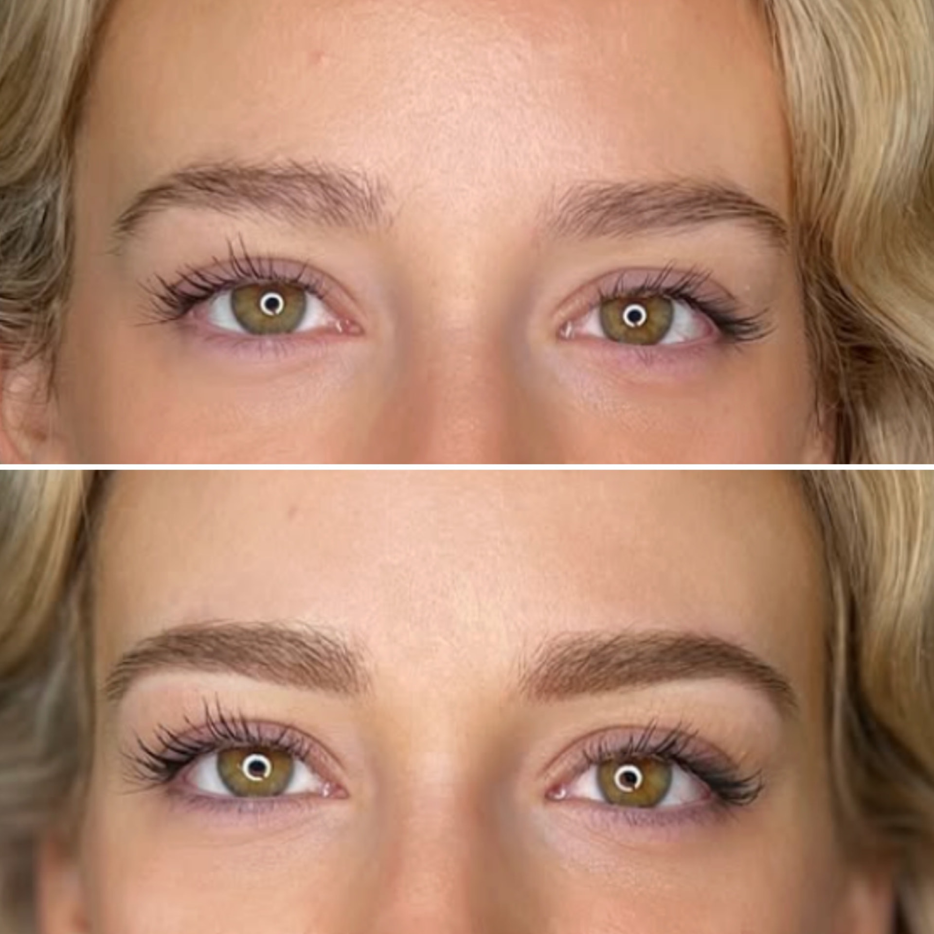 Før og efter permanent makeup til bryn — case 2