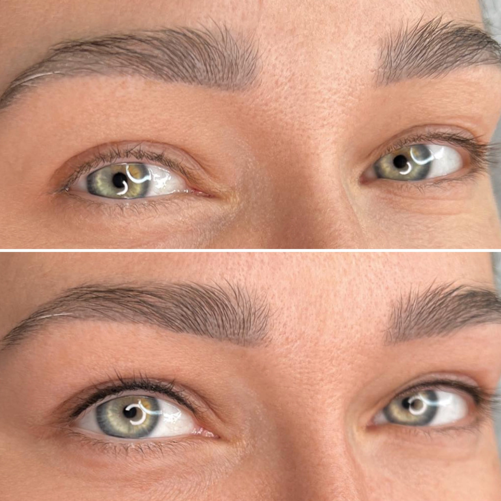 Før og efter eyeliner eller vippefortætning — case 1